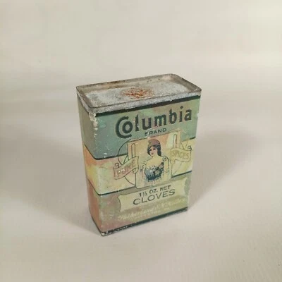 Vintage Reproduction SColumbia Brand Cloves Spice Tin Empty - Image 1 of 4