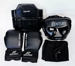 CENTURY Drive Full Face Headgear + RIB Guard + 18oz Boxing Gloves Set + Bag Sz M - Picture 1 of 8