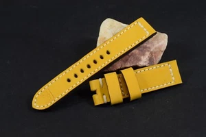 UHRENARMBAND 20/20 115/75 MM GELB II ECHT NUBUCK LEDER HANDMADE MA STRAP 370 - Bild 1 von 7