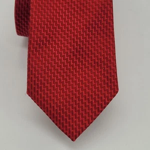 JOHN W NORDSTROM MEN'S NECK TIE RED WOVEN SILK HANDMADE ITALY - Picture 1 of 4