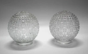 Mappamondi luminosi taglio diamantato vintage plafoniere rotonde 6 pollici trasparente pressato - Foto 1 di 7