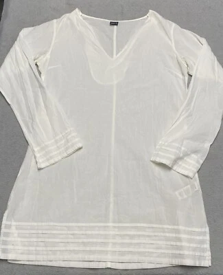 Túnica Patagonia Guadalupe Mujer’s 10 Blanca Algodón Orgánico Cubrir Cuello en V Leer Foto 1 de 4