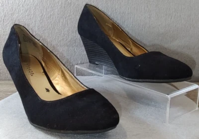 Zapato estilo cuña formal George Lani punta cerrada fieltro negro talla US 8 EU 40 550404872 Foto 1 de 4