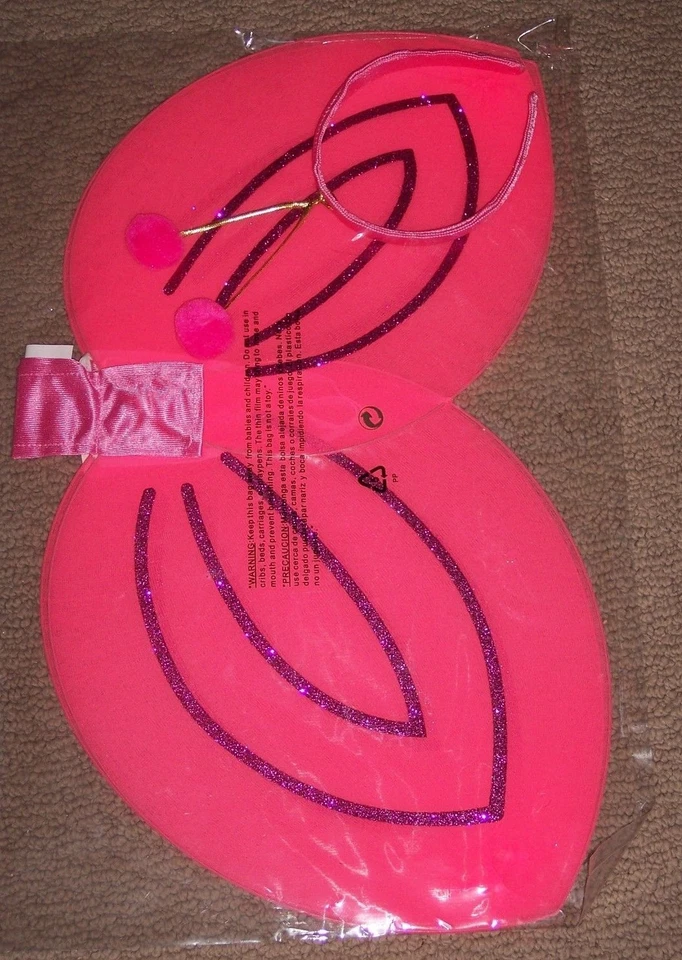 Butterfly wings w antenna,pink,Fairy,pixie,age 8+,pretend play,Theater,dress-up - Image 1 of 1