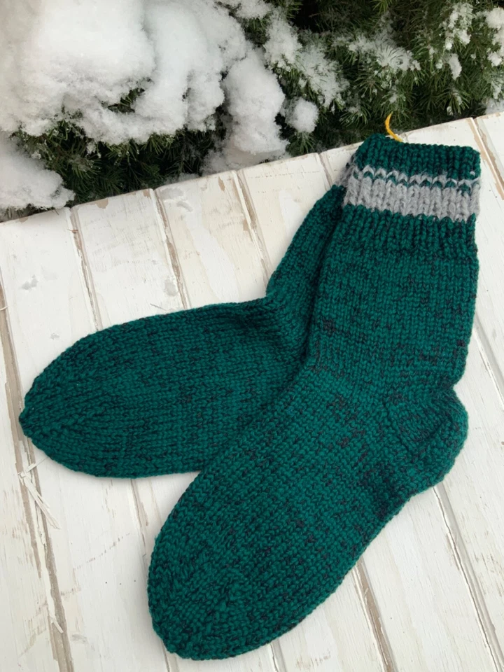 Hombres Lana de Oveja Natural Hecho a Mano Calcetines Tejidos Cálidos Térmicos Senderismo Grueso 9 EE. UU. 42 UE Foto 1 de 1