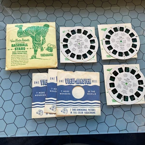 View-Master 1953 Baseball Stars 3 Rollen Paket mit Original Heften und Hüllen - Bild 1 von 8
