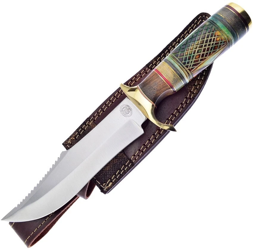 Frost Cutlery Calm Meadow Fixed Knife 7" Stainless Blade Green Bone/Wood Handle - Image 1 of 1