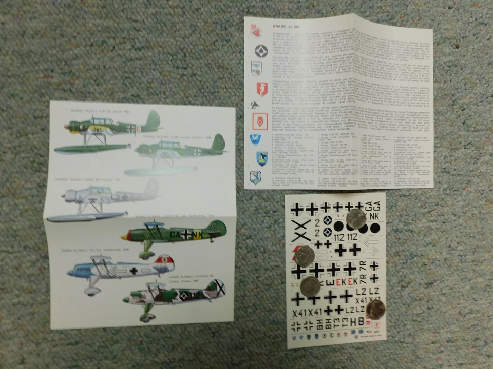 Esci Polly S  decals 1/72 Arado Ar 196 Heinkel He 51A-1  H106 - Image 1 of 1
