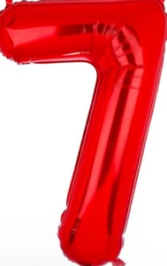 40 Inch 7 Red Number Balloon Mylar Foil Helium - Picture 1 of 1