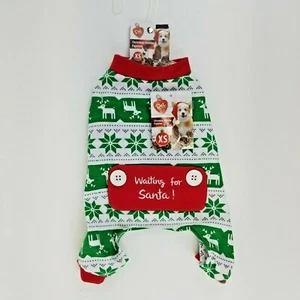 Pigiama Cucciolo Cane Verde Rosso Bianco Natale Invernale XS Fiocco di Neve Renna - Foto 1 di 3