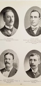 Notable Wisconsin Men of 1901 RAILROAD MEN Dally Pheat Bredel Cantillion D0 - Picture 1 of 7