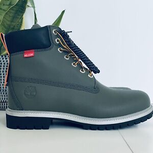 Timberland Premium 6 Inch Rubber Cup Helcor Leather Dark Green Boots Size 8.5