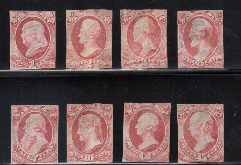 USA #O83P2 - #O90P2 Fine Small Die Proof Reprints - No Gum Usual Small Paper Fla - Image 1 of 1