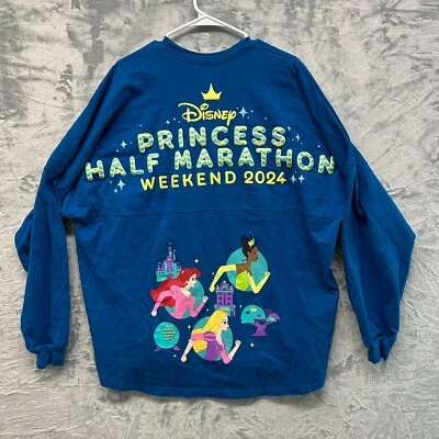 Run Disney Princess Half Marathon Shirt Womens 2XL Blue 2024 Spirit Jersey - Image 1 of 4