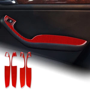 For BMW 3 Series E46 1998-2006 Red Window Control Cover Carbon Fiber Sticker - Picture 1 of 6