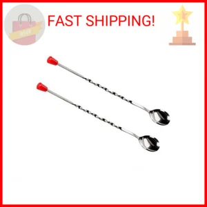 2 X Stainless Steel Cocktail Muddler Mixed Spoon Bar Tool Mixing Stir Drinks 12" - Picture 1 of 2