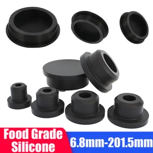 Black Silicone Rubber Blanking End Caps Tube Pipe Inserts Plug Bung 6.8-201.5mm - Picture 1 of 10