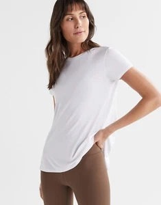 Womens New Lilybod Kendell Tie-Up Tee Size S Bright White - Picture 1 of 3