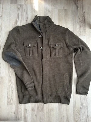 Herren Sweatshirtjacke Strickjacke Grün Gr. M (L) Top Zustand - Bild 1 von 4