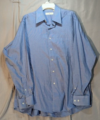 Joseph Abboud Men's L/S Blue Dress Shirt Sz 16  34/35 No Wrinkle Egyptian Cotton - Image 1 of 4
