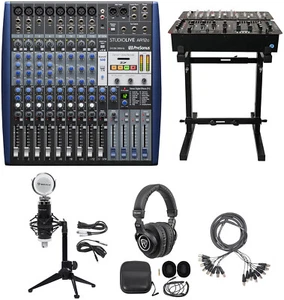 Presonus StudioLive AR12C 12Ch USB Live/Studio Mixer+Cables+Headphones+Stand+Mic - Picture 1 of 12