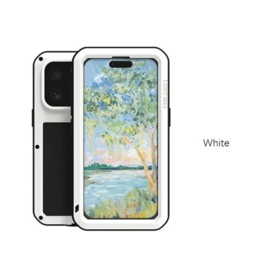 LOVE MEI 防震金属盔甲保护壳 适合 iPhone 16 15 14 13 12 11 Pro Max + Mini — 第 1/4 张图片