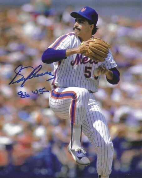 Foto autografiada 8x10 SID FERNANDEZ "86 WSC" de los Mets de Nueva York con certificado de autenticidad Foto 1 de 1