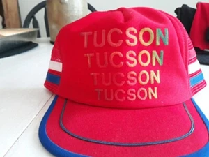 Vintage Tucson 3 Stripe Meshback Snapback Truckers Hat - Picture 1 of 9