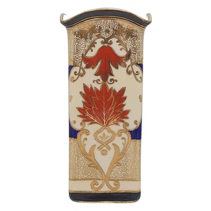 Vintage 1930s Noritake Hand Painted Vase Cobalt Blue Red Gold Gilt Japan 19cm - Picture 1 of 17