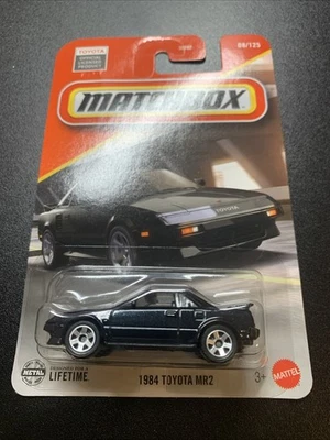 Toyota MR2 2025 Matchbox negro 1984 luces abajo 08/125 Foto 1 de 2