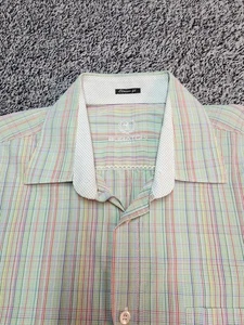 Bugatchi Uomo Button Up Hemd Herren XXL 2XL Langarm Feinraster Streifen Regenbogen - Bild 1 von 22