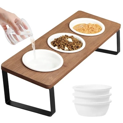 Juego de 6 cuencos de cerámica, cuencos elevados para gatos, soporte inclinado elevado, 4,7 pulgadas, ortopédico Foto 1 de 4