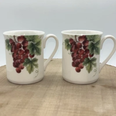 Royal Doulton Everyday China TC1193 Vintage Uva 2 Tazas de Café Descatalogadas Foto 1 de 4