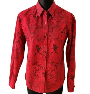 Wrangler Blues VTG Women S Western Button Down Shirt Cowgirl All Over Print RARE - Picture 1 of 12