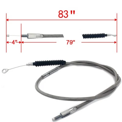Cable de embrague de acero inoxidable de 83" para Harley-Davidson Softail Fat Boy FLSTF 1996 Foto 1 de 4