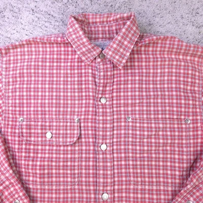 VTG Polo Ralph Lauren Shirt Women 12 Plaid Metal Button *DEFECT* Flannel Western - Image 1 of 4