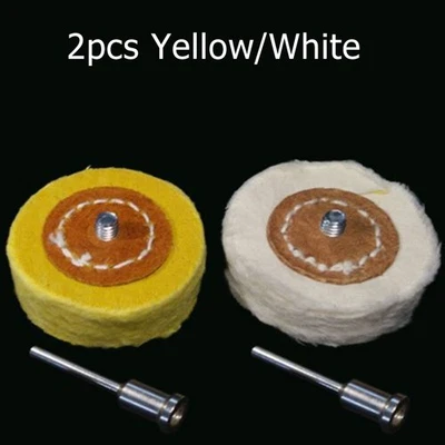 2× Polish Cloth Wheel 3mm Shank Brush Head Buffing Attachment For Rotary Tools. - Image 1 of 4