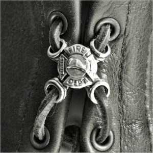 FIRE DEPT FIREFIGHTER SIDE LACE VEST EXTENDER 6PC biker harley motorcycle jacket - Picture 1 of 4