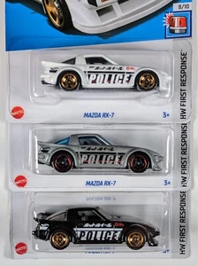 Hot Wheels / Mazda RX-7 / Set of 3 / White Silver Black / 2024 - Picture 1 of 3