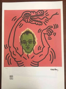 Keith Haring Litografia off set cm 50x70 firma su lastra con certificato - Imagen 1 de 9