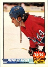 1990 Topps Team Scoring Leaders Stephane Richer #4 Montreal Canadiens