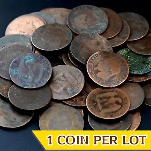 1853-1865 French 5 Centimes Coin (km777.1) - Low Grade, Coin from France! 🇫🇷 - Picture 1 of 1