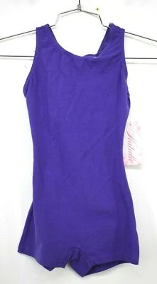 Tanque de gimnasia Natalie Child púrpura espalda corredora ojo de cerradura espalda corto Unitard MC Foto 1 de 4