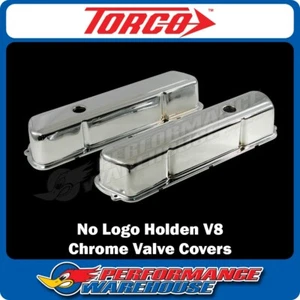 "Smooth" Chrome Steel Tall Valve Rocker Covers Pair for Holden V8 253 308 - Picture 1 of 2