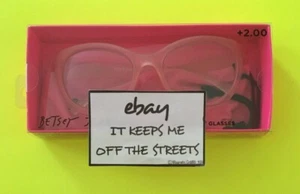 ❤️BETSEY JOHNSON Designer Blaulicht blockierende Lesebrille PINK DICKES GESTELL❤️ - Bild 1 von 6