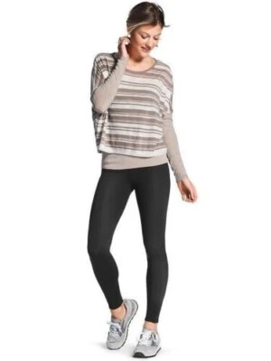 Camisa Athleta Rayas Shanti Ligera Manga Larga Blanco Tostado Talla S Atlética Foto 1 de 4