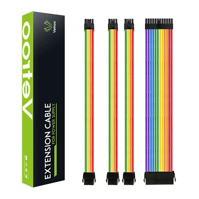 RGB Customization Mod Sleeved Extension Power Supply Cable Kit GPU PC Braided - Image 1 of 4