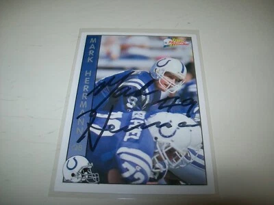 1992 PACIFIC MARK HERRMANN AUTOGRAPH SIGNED AUTO #444 INDIANAPOLIS COLTS LOOK! - Image 1 of 2