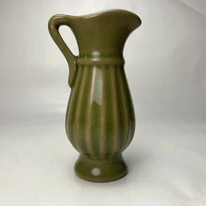 Stangl Pottery Pitcher Bud Vase Green Crackle Mini Small READ - Picture 1 of 6