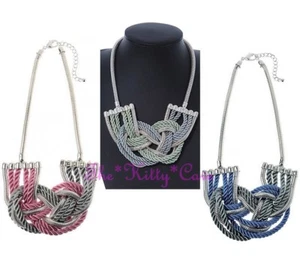 Fantastico Cordoncino di Seta Intreccio Nodo Celtico Collana Snake in Argento - Picture 1 of 14